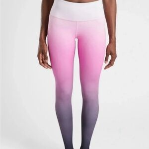 Athleta Elation Pink Ombré High Rise Leggings Women’s Medium Petite Excellent